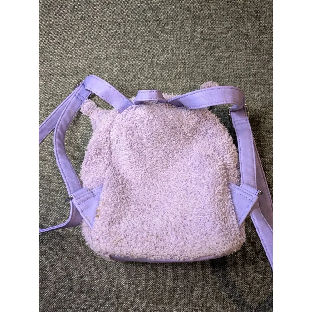 Loungefly Kuromi Purple Fuzzy Sherpa Mini Sanrio Backpack Adjustable Straps